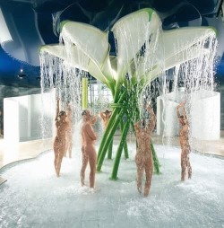 soakingspirit: marcoprofino: Nice wellness place near Munich in Germany, Therme Erding. There you can swim naked, enjoy in awesome sauna world as well as in massage and spa time ENNS adds    Love or not (I do), soaking and nudity often go hand-in-hand.