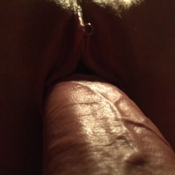 meanttobreed:  His thick shaft lit up.  