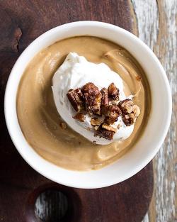 food52:  If Foxy Brown were a dessert, I imagine this would be it.sweetpaulmagazine:Kahlua Butterscotch Puddings with Spicy Pecans - get the recipe HERE
