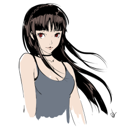 brinkofmemories:Makoto Niijima from Persona 5 with long hair!