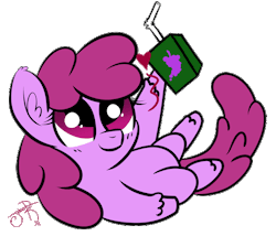 berrypunchreplies:  johansrobot:  Berry Cute 2.0 -Head as big as the body-Check -Huge Eyes-Check -Made into a gif-Check -Heart-Check I got this cute thing on lock. Drawn for Berrytube Daily!  Juice boxes should be a part of every filly’s diet! They’re