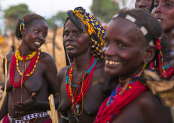 Dassanech tribe women during dimi ceremony to celebrate circumcision of teenagers, Omo valley, Omorate, Ethiopia, by  Eric Lafforgue.