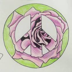 Flower in a peace sign for an appointment.  Thank you so much to everyone who&rsquo;s been tattooed by me.    #art #peace #drawing #flower #apprentice #tattooapprentice #rose #artistsoninstagram #artistsontumblr  (at Raven&rsquo;s Eye Ink)
