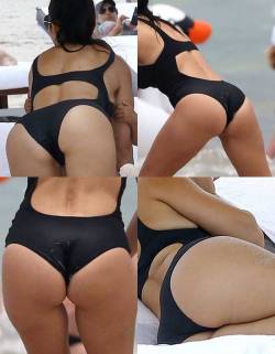 starprivate:  Kourtney Kardashian does many ass stunts in Miami Beach  Kourtney Kardashian trying to stop the beach with her ass.