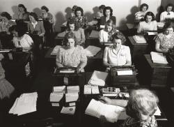  Typing class, c 1940s. Photo by Max Dupain. 