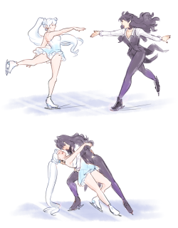 drawing figure skating is strangely therapeutic&hellip;&hellip;.especially of otp ♥(was drawn listening to this, so i imagined them dancing to the song~)