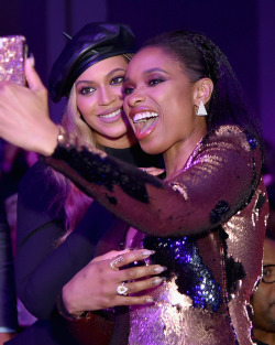 celebsofcolor: Beyonce and Jennifer Hudson attend the Clive Davis and Recording Academy Pre-GRAMMY Gala and GRAMMY Salute to Industry Icons Honoring Jay-Z on January 27, 2018 in New York City.  This a 4K uhd picture of black excellence 