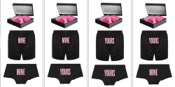 beyonceinfo:  New “MINE AND YOURS” underwear set box available on Beyoncé’s apparel store for Valentine’s day (x)  &ldquo;Dear Future Boyfriend&rdquo; #27: We need these.