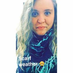 12/366   #latergram #fl #leighbeetravel #sweaterweather #scarf #blueeyes #blonde #selfie #curly #longhair #sowarm #snapchat