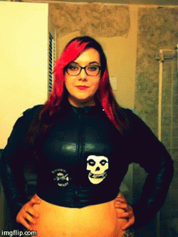 hotsytotsy:  captaindadpool13:  workingclassfucker:  The misfits patch seals the deal  I reblog every time this glorious gif shows up, so much mushy crushy feels for this lady. hotsytotsy I feel those feels for you too boo.