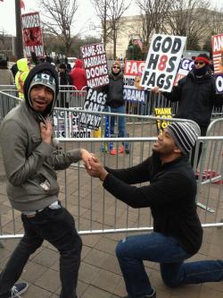ishsweeney:  myintriguing:  My friends decided to take a lovely pic for the Westboro Baptist Church. They’re not gay but they support gay rights  This is the most gangsta shit I have ever seen on tumblr 