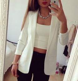 fash-cafe:  White Fitted Blazer 