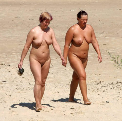 women-nudist:  mature nudist girls on the beach