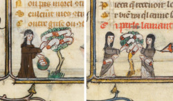  nuns and the penis treeRoman de la Rose, France 14th century. Paris, Bibliothèque nationale de France, Français 25526, fols. 106v, 160r 