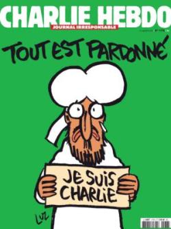 wilwheaton:  The cover of the first edition of the French satirical weekly Charlie Hebdo since its staff were murderously attacked by Islamist gunmen last week shows a cartoon of the Prophet Mohammed crying and holding up a “Je suis Charlie” sign