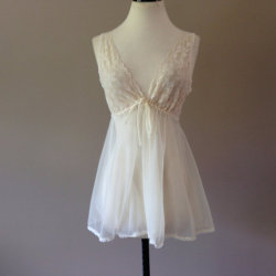 Satinworshipper:1960S Isn’t She Lovely White Negligee By Lustnlux On Etsy