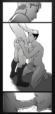 eatingdrawingreading:  Just a repost of that the JeanMarco blowjob thing I did because the Read More thing in the original post resized it smaller and it’s been bothering me for ages, so now you all can see it larger AND NOW I AM AT PEACE   Oooooo!