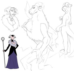 More sketches! Some kinda spooky sorceress and her fucked-up