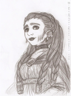 mightysquareroot:  Rough sketch of Dís, princess of Erebor :) 