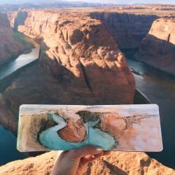 lxsley:  jedavu:  Art Teacher Paints Watercolor Landscapes Using Water Found at Her Destinations  Hannah Jesus Koh does not bring ordinary tap water with her when she creates watercolor paintings of her stunning surroundings. Using liquid straight from