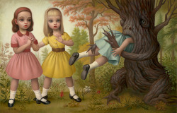 contemporary-artist-gallery: Mark Ryden Girl Eaten by Tree 2006 13 x 20 in / 33 x 51 cm Oil on Canvas 