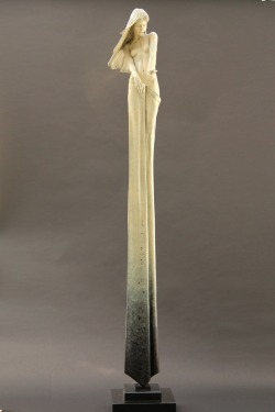 littlelimpstiff14u2:  Beautifully Oxidized Bronze Sculptures of Elongated Women Michael James Talbot London-based artist Michael James Talbot creates beautiful sculptures of elongated women inspired by Greek mythology and Venetian masquerades. The surreal