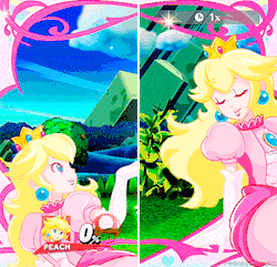 peachydurazno:  Super Smash Bros. for Wii U/ 3DS  Princess Peach´s illustrations on the border of the screen for her final smash! *Each and every one of the illustrations appear randomly, they can appear on the left or on the right. And yes, the same