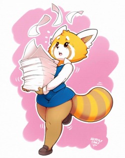 secretlysaucy:  Anyone here into Retsuko?  I definitely wanna draw more of her in the future, but for now I guess we’ll settle for this.  Oh dear!