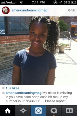 davemaster300:  dynastylnoire: coutois:  Missing child!!!!!!! Uriah Davis!! Philly 13 yrs old. Last seen 7600 block of Brentwood. 267.243.6003  I googled and it looks like she is still missing please booost  🙏  