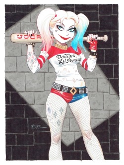 cooketimm:    Harley Quinn (Suicide Squad movie version) by Bruce Timm     So…yeah. I keep thinking that I just asked Bruce to do a commission of a live version of an animated character that he created. Funny how things loop back on themselves and that