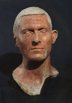 givemesomesoma:Etruscan terracotta head of a man Manganello, Cerveteri, C.100 BCE. National Etruscan museum of Villa Guilia.