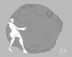 quexbexi:  A sketch commission for Sanagi575 of his two girls Oran (the inflated\blueberry Quarian) and Tersul (the blueberry loving Turian).  
