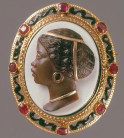 medievalpoc:  Cameos featuring detailed profiles of Black men and women in precious metals and jewels were popular in many European countries. The ones above date circa 1600-1800. Some art historians relate the style above to depictions of the goddess