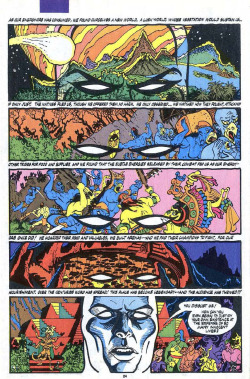 coolpages:  Silver Surfer #39 (Marvel Comics - July 1990) Writer: Alan GrantIllustrator: James Sherman   I like Silver Surfer. He&rsquo;s 1 of my fav cosmic entities, but that was just stupid what he just said.