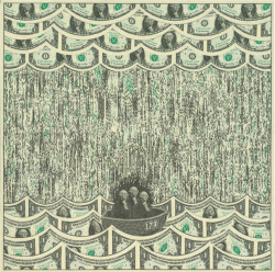 papermag:  Check out this insane collage made out of dollar bills by artist Mark Wagner. [via Laughing Squid] 
