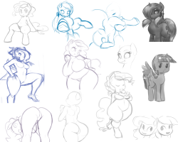 First one is lots of doodles that have led to nothing (mostly from the past couple of days). Second one is the 4 other attempts at that trade with Lumo before I got the one I wanted. Third was a concept of Charlotte&rsquo;s lair that I never finished.