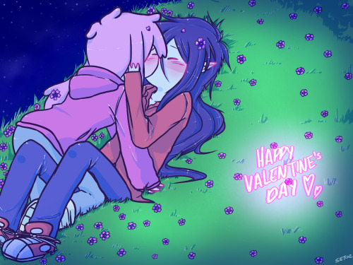 ask-bonnie-and-marcy:ok! someone asked me to draw this for a special someone, and I really hope that you two like it~ <3!Happy valentine’s day for everyone! I love you guys! <3 