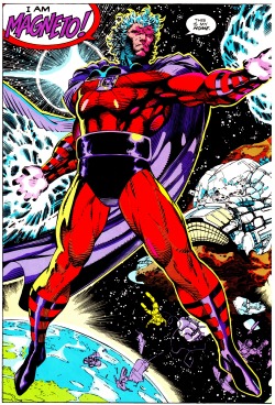 jthenr-comics-vault:  Magneto at Asteroid MX-MEN Vol.2 #1 (Oct. 1991)Art by Jim Lee (pencils), Scott Williams (inks) &amp; Joe Rosas (colors)Words by Chris CLaremont