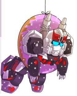 goingloco:  Here is a transparent Prowl hanging in a donut. Merry Christmas, hope you all get at least one of the things you wished for UwU