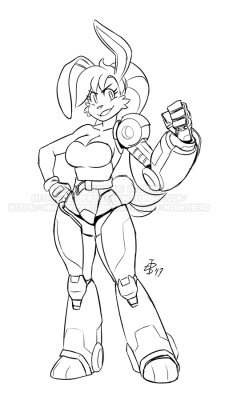 artofnighthead:   Lineart reward for Soulkat, Did my own take on Bunnie Rabbot from sanic \o/  Support me on Patreon!     