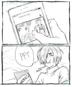 ruehl21: This is what I meant by a part two XD Took me a while to get Yurio’s face right.Part one here: http://ruehl21.tumblr.com/post/154100897999/made-jjs-head-too-big-in-the-second-panel-whoops 