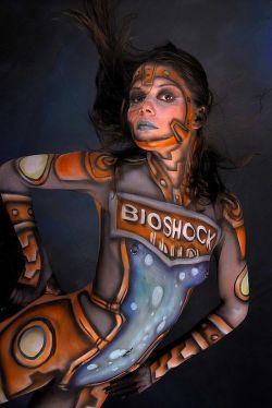 nerdybodypaint:  Bioshock body painted fan