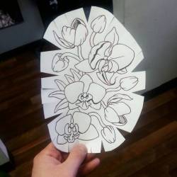 Got this stencil ready for my client tonight. So happy to make these orchids happen. Thank youuu. #stencil #flowers #orchids #ink #tattooapprentice #artistsontumblr #artistsoninstagram #drawing #art  (at Raven&rsquo;s Eye Ink)