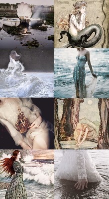 wingedwolves:⚜ inspiration for sea wreathed girls ⚜  &ldquo;salt-skinned sea wreathed girls sail the ocean waters like ships. emerald scales float upon their skin like flower petals upon a lake.&rdquo; 