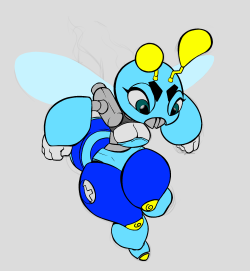 xopachi:  Buzzbomber wip. I’ll be finishing this up later with some goofy dialogue to accompany it. c: Sonic Lost World concept art for reference.  10/10 would lose rings to