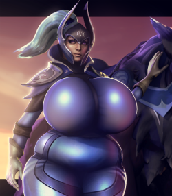 raikovjaba:   Luna doesn’t do much exercises, her trustsy mount carrying her  everywhere; she thus started to pile up the pounds, much to the dismay  of her suit.More Dota characters! This time Luna the Moon rider.i picked her because she has a tight