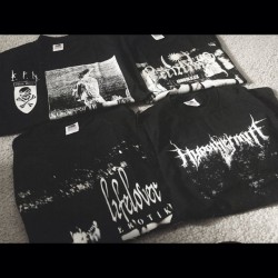 morticians-flame:  &frac34; of my shirts came, and they sent me a free Gehenna shirt which was cool