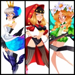Here are the Three Odin Sphere Ladies part of my 130 Ladies project! Gwendolyn, Velvet and Mercedes  (at Bilbao, Spain)