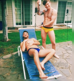 malecelebunderwear:  ngaging:Scottysire &amp; Zane speedos 👍😌 You’ll see those yellow speedos on someone else in a future gif set wink wink