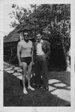 Buster Crabbe (left) with friend Donald.